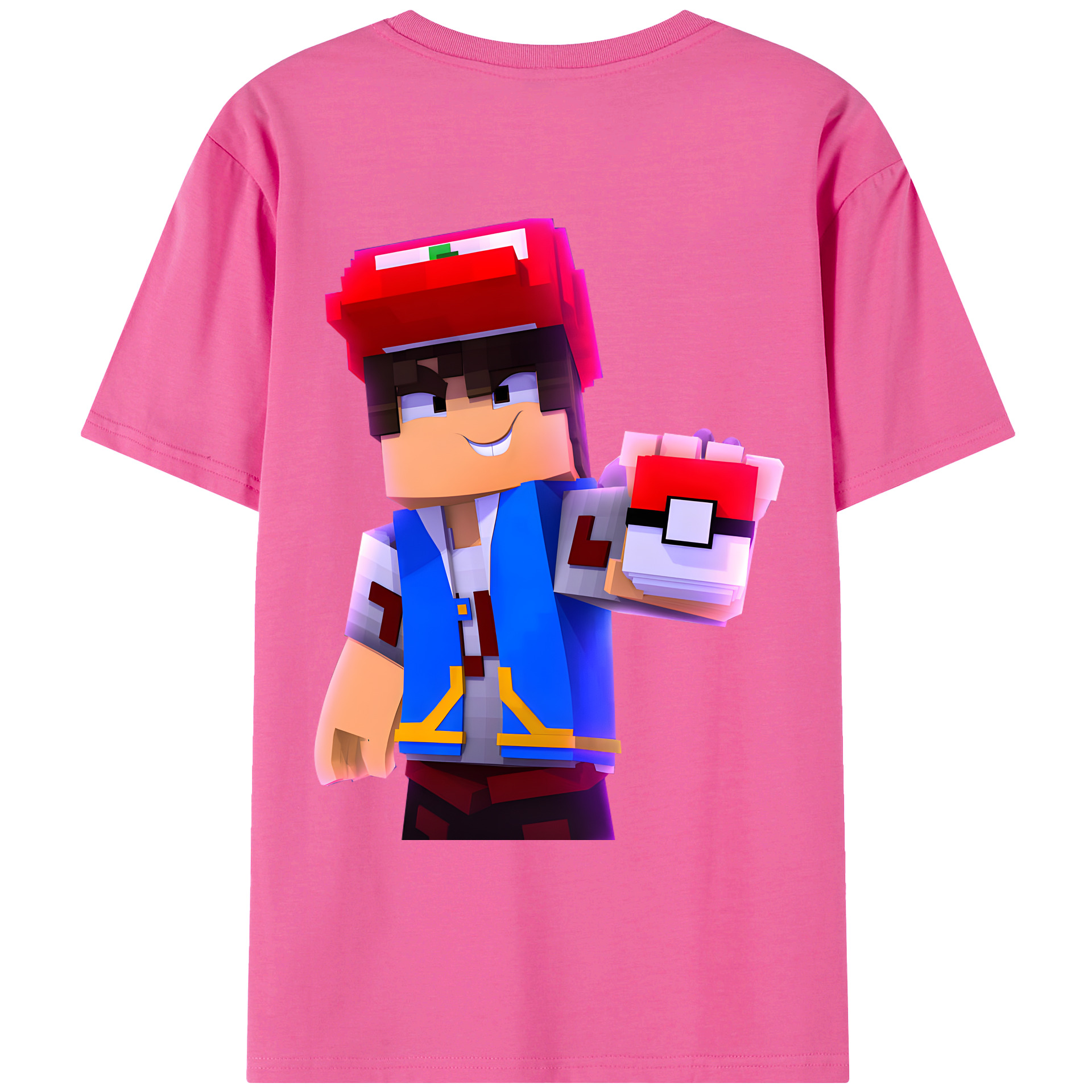 （画像用） マインクラフト ブロックの世界 Minecraft MC Block world レディース半袖Tシャツ(バックプリント)
